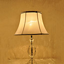 40W Chic Table Light with Crystal Lamp Pole and Fabric Shade