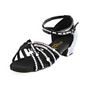 Women's Satin Upper Ankle Strap Latin / Salsa Dance Shoes With Rhinestone (More Colors)