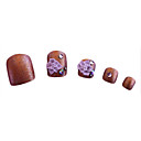 20 PCS Wedding Toe Nail-special tips met lijm Golden Diamond Flower Pattern