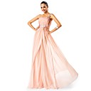 A-line/Princess One Shoulder Floor-length Chiffon Evening Dress