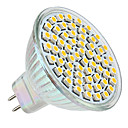 MR16 3W 60x3528 250LM 2800-3300K Warm White Light Bulb LED Spot (12V)