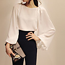 Vrouwen Chiffon Bateau Cape shirt met lange mouwen