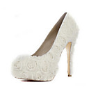 Pompes Satin Stiletto talon avec des chaussures de satin fleur de mariage (plus de couleurs)