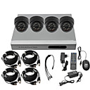 Ultra-Low-Preis 4-Kanal CCTV DVR-Kit (H. 264, 4 Hallen-IR-Farb-Kameras)