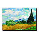 Wheatfield with Cypresses, c.1889 by Vincent Van Gogh Famous Stretched Canvas Print