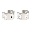 Grand Zircon-clouté oreille en acier inoxydable