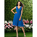 A-line V-neck Knee-length Chiffon Bridesmaid/Wedding Party Dress