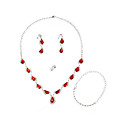 Beauty Alloy with acrylic Pearl Women's Jewelry Sets Including Necklace, Earrings, Ring