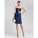 Sheath/Column Sweetheart Knee-length Satin Bridesmaid Dress