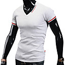 Men's Colour Bar V-neck Line Polo Short Sleeve T-Shirt