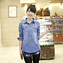 Camisa Denim Badged Mujeres