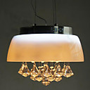 60W luz pendiente moderna con Tazón Shade y Cristal Decorado de Campo Estilo