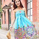 Women's Strapless Bandage Ethtic Print Dress