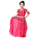Performance Dancewear High Quality Chiffon with Coins Belly Dance Outfit Top and Skirt For Children More Colors