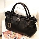 Lady's Fashion Classic Solid Color Tote/Crossbody Bag