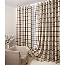 (Dos paneles) de mezcla de lino tradicional escocia estilo de algodón a cuadros cortinas ecológicos