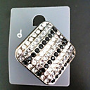 Mix Blanco Supre anillo cuadrado grande Zircon Negro de la Mujer (diámetro interno: 18 mm)