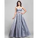 A-line Spaghetti Straps Floor-length Taffeta Bridesmaid Dress