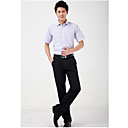 Men's Easy Care Light Blue Stripes Short Sleeve Shirt
