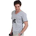 Men's Zebra Pattern V Neck Short Sleeve T-Shirt