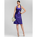 Sheath/Column Sweetheart Knee-length Stretch Satin Bridesmaid Dress