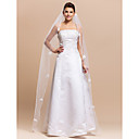 Elegant One-tier Waltz Tulle Wedding Veils With Pencil Edge