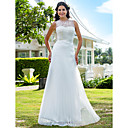 Mantel / Spalte Liebsten Gericht Zug Chiffon Spitze Brautkleid