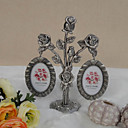 Rose Design Alloy Family Tree Photo Frame With 2 Hanging Oval Frames