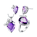18K Mooie Plated Met Crystal Vrouwen Inclusief Hanger Oorbellen Ringen
