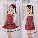 Princess Series Red Check Pattern Jumper Skirt (2 Pieces)