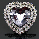 Grande estupendo del Zircon del anillo del corazón de Arcylic ajustable de la Mujer