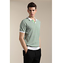MOCOTOSH Green Stripes Fashion Short Sleeeve T Shirt