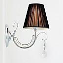 40W Light Wall contemporânea com Tecido Sombra Chandelier Estilo Braço Cristal Gota