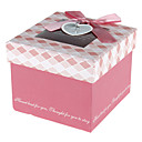 Rosa regalo con bowknot del nastro e TAG