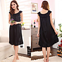 Women's Black Stylish Sexy Elegant Comfortable Lace Falbala Chemises & Gowns Waist 100cm