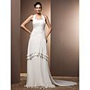 Two-In-One Sheath/Column Halter Floor-length Chiffon Wedding Dress