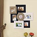 Conjunto de 7 Natural Estilo Madeira Moldura