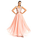 A-line/Princess V-neck Floor-Length Chiffon Evening Dress