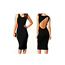 Charlie Cut-out Back Detail Mid Dress Black(Hip:90-104cm  Length:105cm)